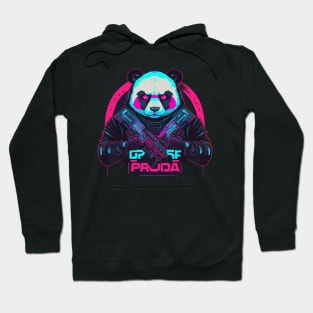 Cyberpunk Cyborg Panda With Guns Hoodie